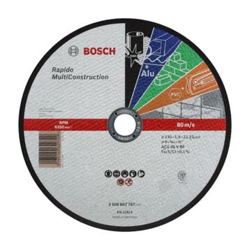 Bosch Rapido Multi Construction doorslijpschijf 230 mm, Verzenden, Nieuw