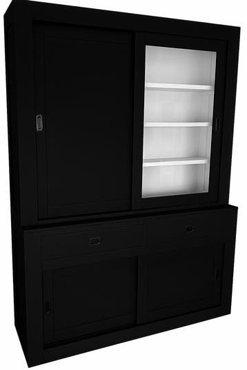 Buffetkast zwart  Leek 160 x 220cm dichte deur, Ophalen of Verzenden, Nieuw