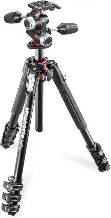 Camerastatief Manfrotto Alu Kit 4-S 3W MK190XPRO4-3W, Audio, Tv en Foto, Fotografie | Statieven en Balhoofden, Verzenden, Nieuw