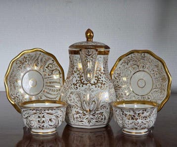 Porcelaine de Paris - A fine Tête-à-Tête coffee service with