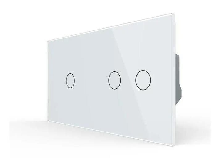 Touchscreen Schakelaar | Wit Glas | Smart Design | 1 + 2 |, Doe-het-zelf en Verbouw, Elektra en Kabels, Schakelaar, Nieuw, Ophalen of Verzenden