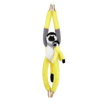 Aapje met jong knuffel - pluche - 90 cm - hangend, Verzenden, Nieuw
