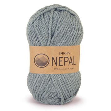 DROPS Nepal Uni Colour - 7139 grijs/groen - Wol Garen, Ophalen of Verzenden, Nieuw
