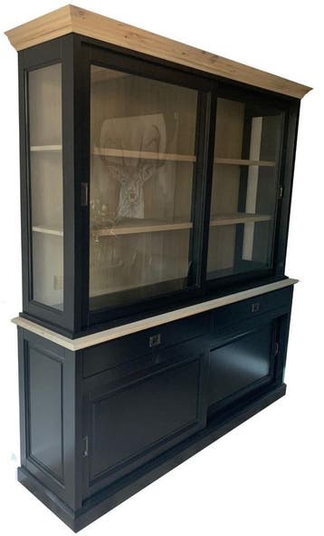 Buffetkast zwart Zaandam 200cm eiken natuur interieur, Ophalen of Verzenden, Nieuw