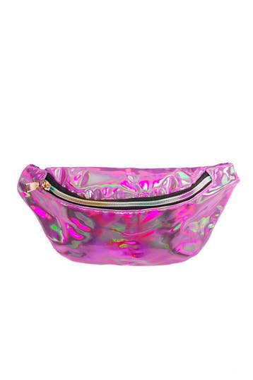 KIMU® Heuptasje Roze Holografisch Klein Crossbody Tasje Irid, Ophalen of Verzenden, Nieuw, Roze, Overige typen