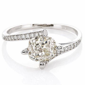 Zonder minimumprijs - Ring - 14 karaat Witgoud - 1.15ct. tw., Nieuw