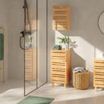 Badkamerskast Epind bamboe 75x33x30 cm naturel [en.casa], Verzenden, Nieuw