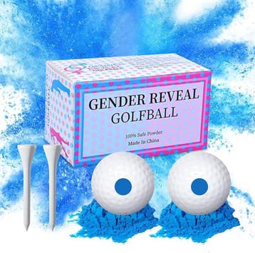 Set met 2 gender reveal onthullings golfballen, Verzenden, Nieuw, Feestartikel, Geboorte of Huwelijk