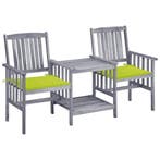 vidaXL Tuinstoelen met tafeltje en kussens massief, Tuin en Terras, Verzenden, Nieuw, Hardhout, Tuinset
