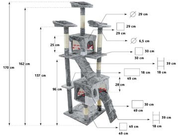 Krabpaal XXL 170cm grijs | Nieuw | Scherpe Prijs, Dieren en Toebehoren, Katten-accessoires, Ophalen of Verzenden, Nieuw