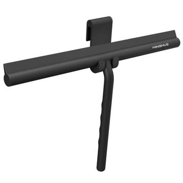 Extra brede douchewisser 33 cm met deurhaak, zwart, Nieuw