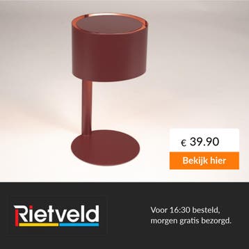 Rietveld-Tafellampen-Rood-Metaal, Verzenden, Nieuw