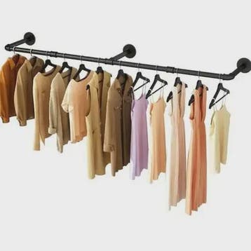 Industrieel Wandkledingrek Pijp Design - 180cm Robuust Ophan, Verzenden, Nieuw