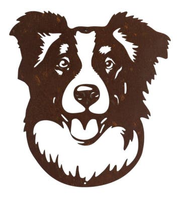 Wanddecoratie metaal Bordercollie Finn 33 x 29 cm, Verzenden, Nieuw