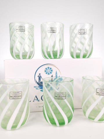 LAGUNA - Drinkservies (6) - Muranoglas - 6 GOTI RIGADIN