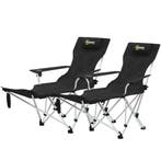 Set Van 2 Opvouwbare Campingstoelen Met Afneembare Voetenste, Verzenden, Nieuw