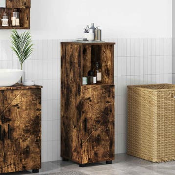 vidaXL Badkamer Kast Gerookt eiken 30 x 35 x 95 cm, Verzenden, Nieuw