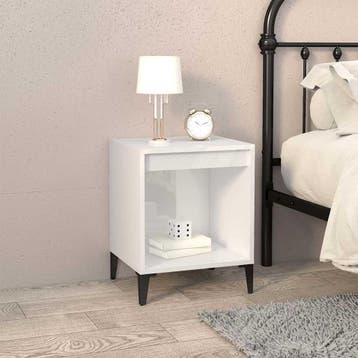 vidaXL Nachtkastje 40x35x50 cm hoogglans wit, Minder dan 45 cm, Verzenden, Nieuw, Minder dan 55 cm