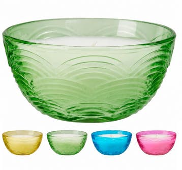 Citronella kaars in glazen kom set van 2 stuks Groen, Verzenden, Nieuw