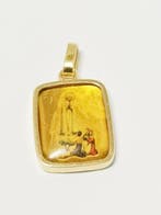 Hanger - 18 karaat Geel goud - Onze-Lieve-Vrouw van Fatima