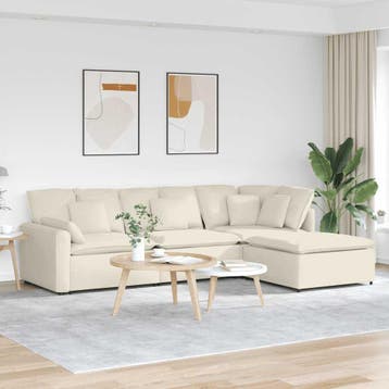 vidaXL Modulaire bank met voetenbank en kussens fluweel, Huis en Inrichting, Banken | Bankstellen, Verzenden, Nieuw, Stof