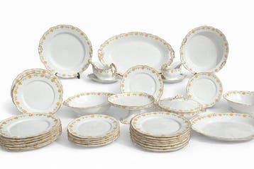Limoges - Charles Martin, Limoges - Tafelservies (36) - Gele