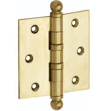 Kogellagerscharnier 76x76 rechte hoek bol messing ongelakt, Verzenden, Nieuw