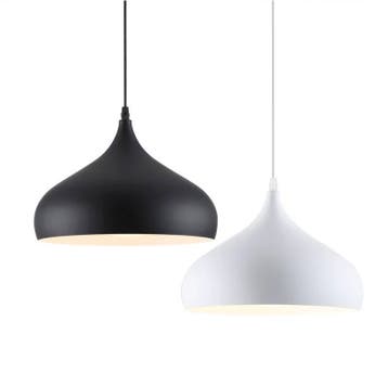 Vintage Industriële Hanglamp – 30cm | Zwart of Wit Design, Verzenden, Nieuw