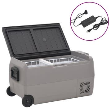vidaXL Koelbox met wielen en adapter 50 L PP en PE zwart en, Verzenden, Nieuw