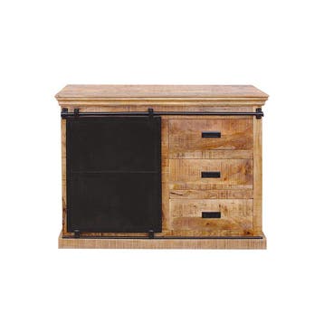 Dressoir Mangohout Milan 100 cm, Verzenden, Nieuw, Overige houtsoorten, Industriële meubels