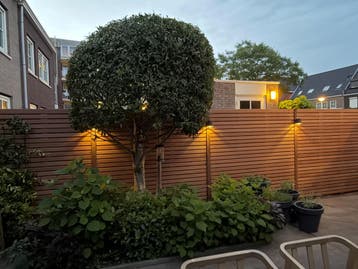 Tuinscherm Hardhout fijn lamel Keruing premium KD, Ophalen of Verzenden, Nieuw