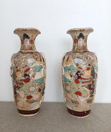 Balustervaas - Aardewerk - Japan - Satsuma (Zonder, Antiek en Kunst