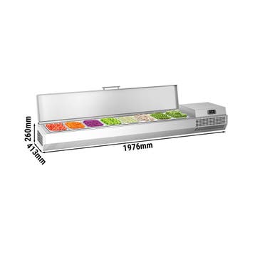 GGM Gastro | Opzetkoelvitrine PREMIUM PLUS - 1976x413mm - 8x, Verzenden