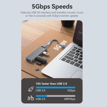 Vention USB 3.0 Hub met 4 Poorten - Hoge Snelheid & Brede Co, Verzenden, Nieuw
