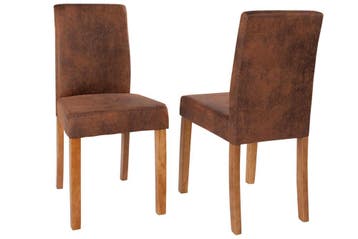 Edele koloniale stoel GENUA whiskybruin vintage look grenen, Huis en Inrichting, Ophalen of Verzenden, Nieuw