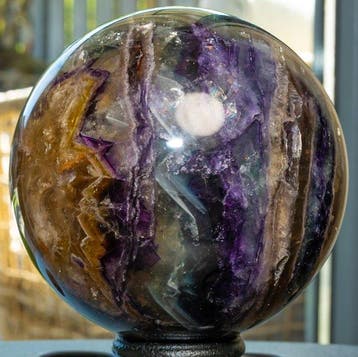 Fluoriet Fine polished Multicolor Quality fluorite sphere -