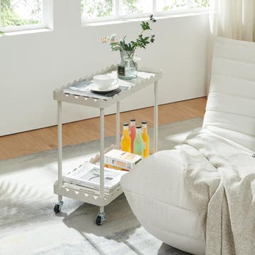 Serveerwagen Bolmanralu trolley 60x61x31 cm grijs [en.casa], Verzenden