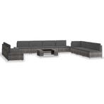 vidaXL 10-delige Loungeset poly rattan grijs, Meer dan 8 zitplaatsen, Nieuw, Loungeset, Verzenden