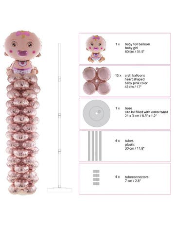 Folie ballonnenpilaar geboorte meisje, Ophalen of Verzenden, Nieuw