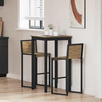 vidaXL Staande Bartafel Bewerkt hout Vierkant, Huis en Inrichting, Verzenden, Nieuw
