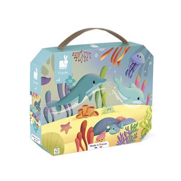Janod puzzel zeedieren - panoramisc van €20,99 voor €20,90, Ophalen of Verzenden, Nieuw