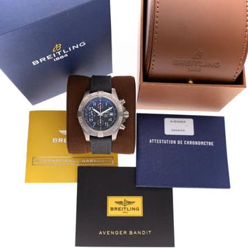 Breitling Avenger Bandit Chronograph E1338310; Automatisc..., Overige merken, Overige materialen, Leer, Ophalen of Verzenden