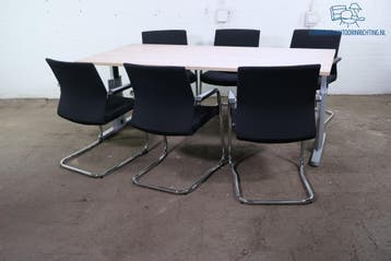 Tweedehands vergadertafel 200x100 Robson eiken verstelbaar, Zakelijke goederen, Kantoor en Winkelinrichting | Kantoormeubilair en Inrichting