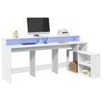 vidaXL Bureau met LED-verlichting 200x104x91 cm bewerkt hout, Verzenden, Nieuw