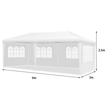 2dekans | Coast Tuinpaviljoen Feesttent - 6 Zijwanden, UV- &, Caravans en Kamperen, Ophalen of Verzenden, Zo goed als nieuw