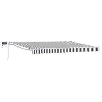 vidaXL Handmatig knikarmscherm met solar LED 5 x 3,5 m, Verzenden, Nieuw