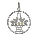 Hanger - 18 karaat Geel goud Diamant (Natuurlijk) - Parel -