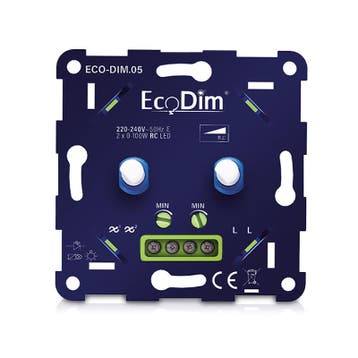 LED - dimmer - duo - | - 2x - 0-100w - | - fase - afsnijdin, Ophalen of Verzenden, Nieuw
