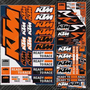 KTM "Ready To Race" Motor Stickers Set - Logo's & Decals voo