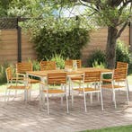 vidaXL Tuinstoel 8 pcs Olie naturel Massief Acaciahout, Tuin en Terras, Tuinstoelen, Verzenden, Nieuw